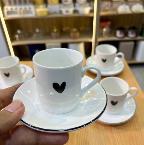 طقم قهوة بورسلين  قلب مستورد - Image 4