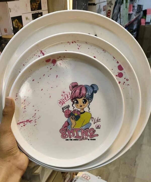 طقم صوانى ميلامين 3 قطع مدورة - Image 4